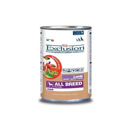 Exclusion Mediterraneo Dog Adult Agnello 400 Gr