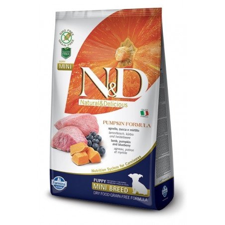 Farmina N&D Pumpkin Formula Puppy Mini Agnello Zucca e Mirtilli Grain Free 800 gr.