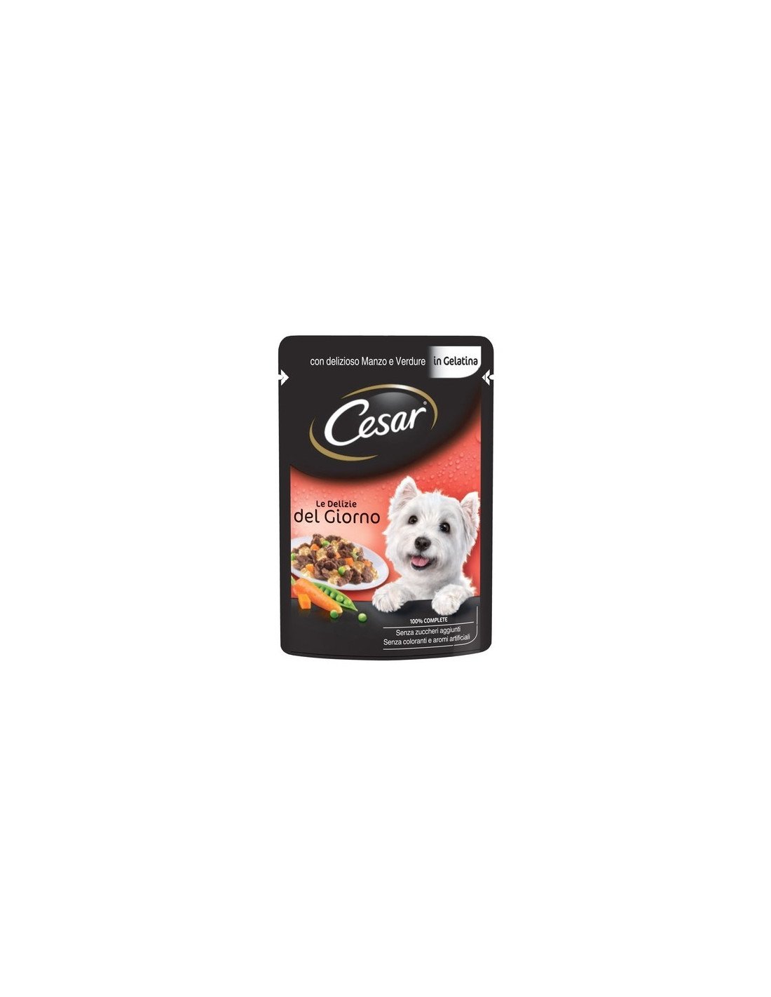 Cesar Cibo umido in gelatina per cani con manzo e verdure, 100 g