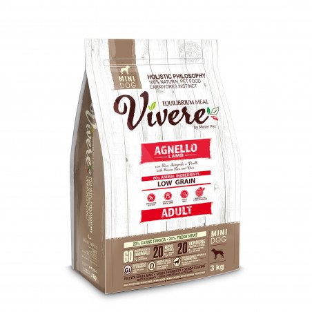 Vivere Low Grain Adult Gluten Free Agnello Mini 3 Kg