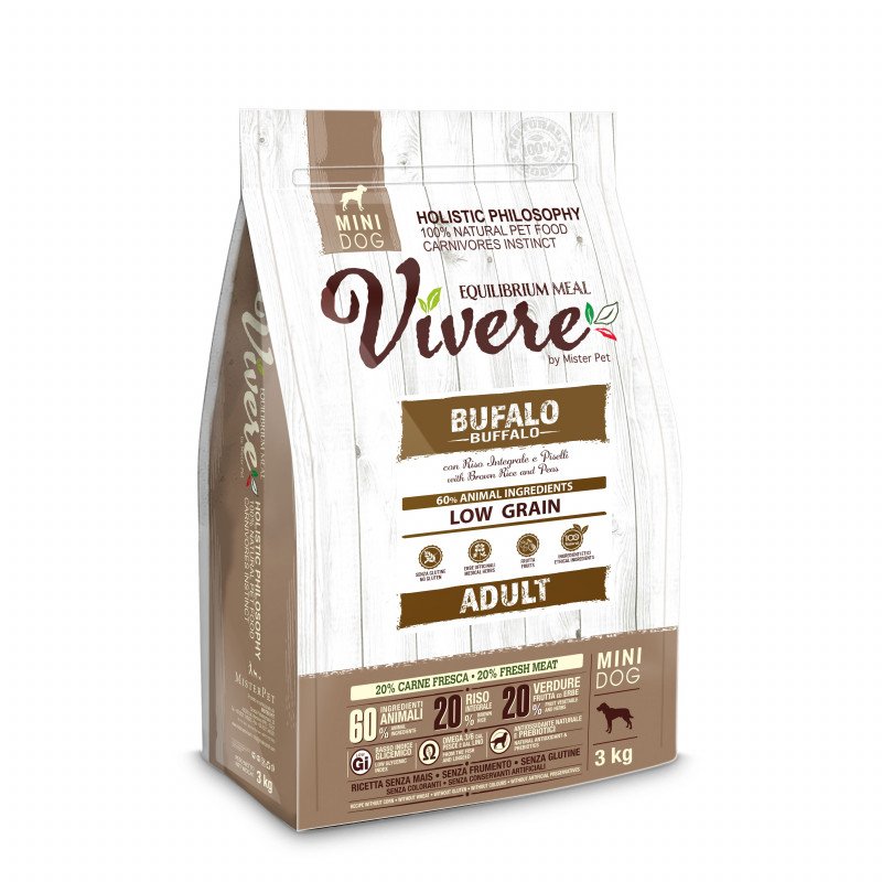 Vivere Low Grain Adult Gluten Free Bufalo Mini 3 kg