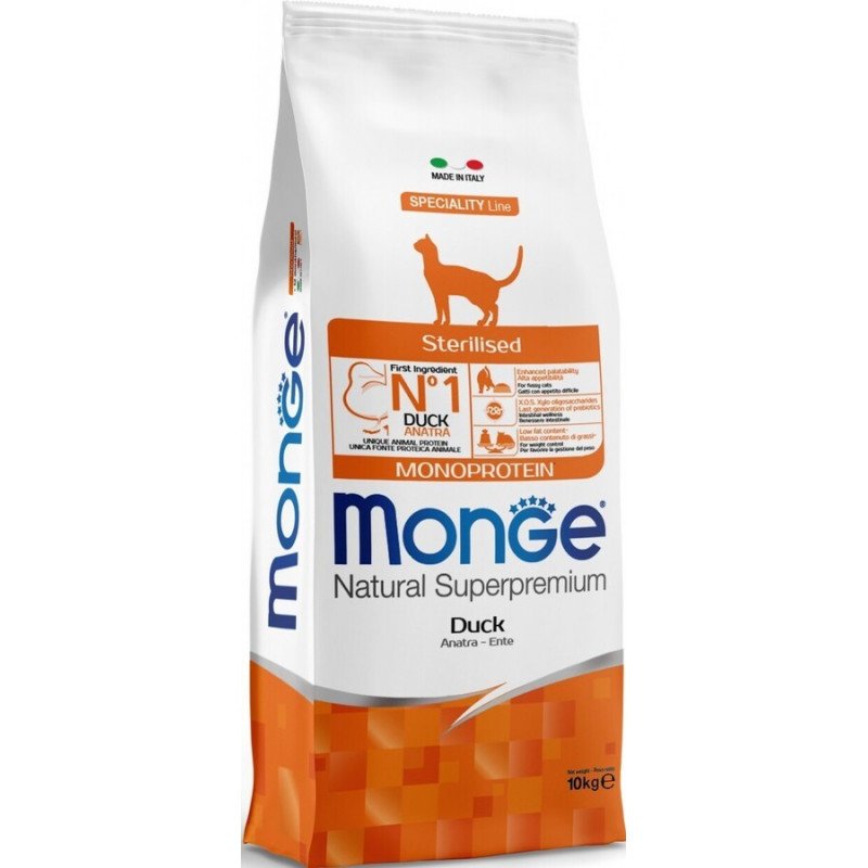 Monge Natural Superpremium Sterilised Anatra 10 Kg.