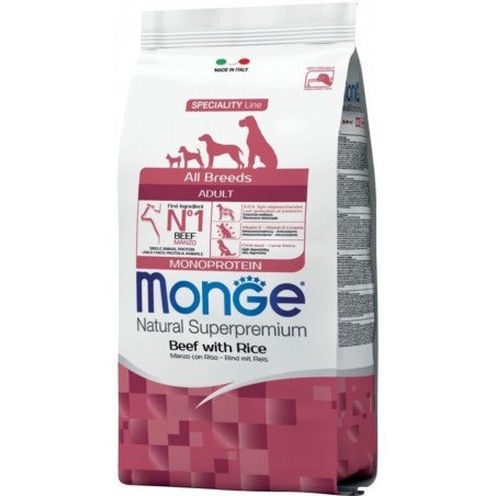 Monge Natural Superpremium Dog All Breeds Adult Manzo Riso 12 Kg