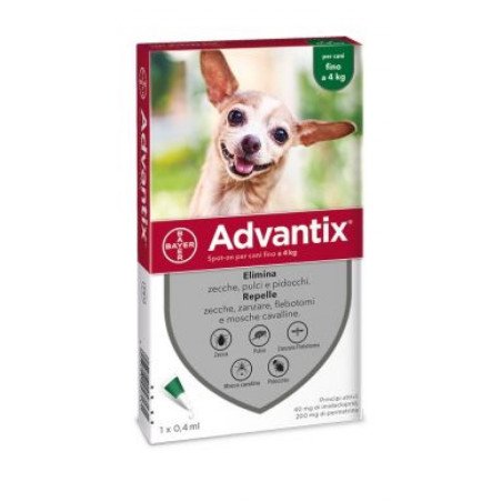 Advantix Spot On 0,4 Ml 1 Pipetta Fino A 4 kg