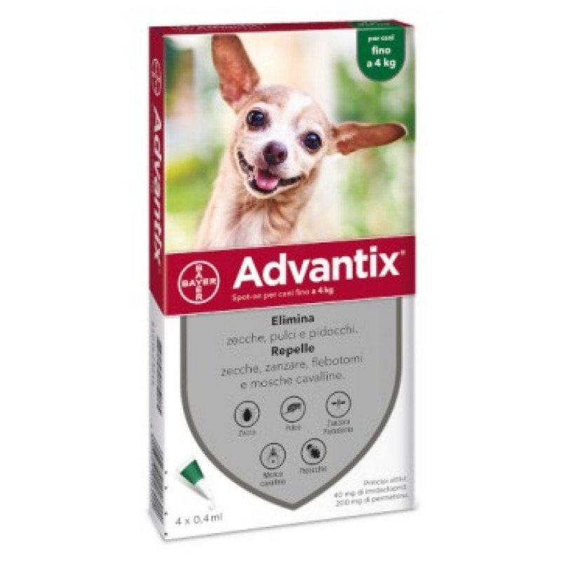 Advantix Spot On 0,4 Ml x 4 Pipette Fino A 4 Kg