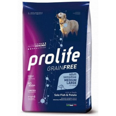 Prolife Sensitive Grain Free Adult Medium Large Sogliola e Patate 10 Kg