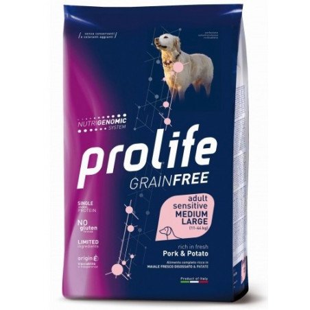 Prolife Sensitive Grain Free Adult Medium Large Maiale e Patate 10 Kg