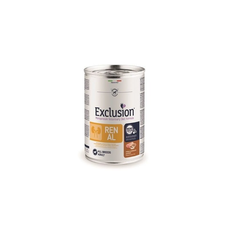 Exclusion Vet Diet Monoprotein Renal Maiale E Sorgo 400 Gr