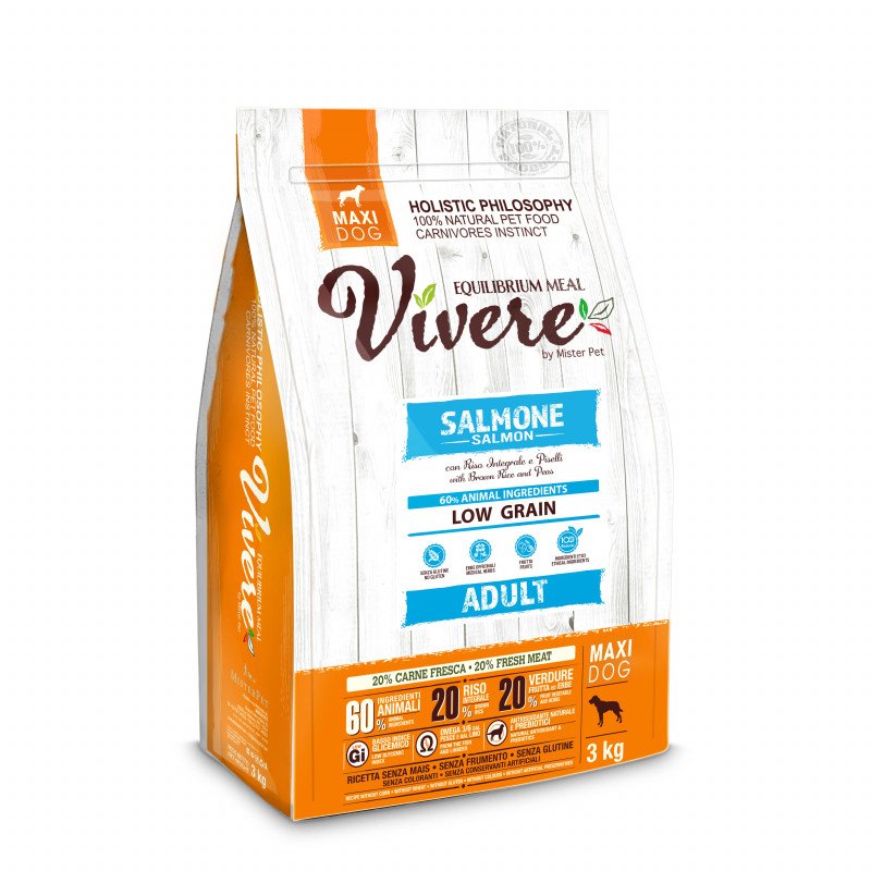 Vivere Low Grain Adult Gluten Free Salmone Maxi 3 kg