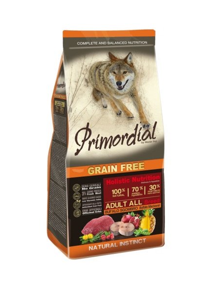primordial grain free cane adult bufalo e sgombro kg 20