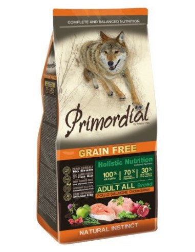 Primordial Grain Free Cane Adult Pollo E Salmone Kg 12