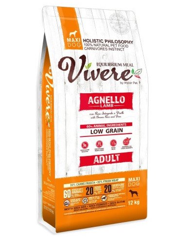 Vivere Low Grain Adult Gluten Free Agnello Maxi 12 kg