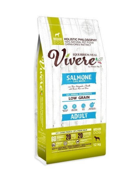 Vivere Low Grain Adult Gluten Free Salmone Medium 12 kg