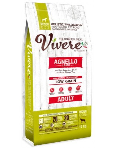 Vivere Low Grain Adult Gluten Free Agnello Medium 12 kg
