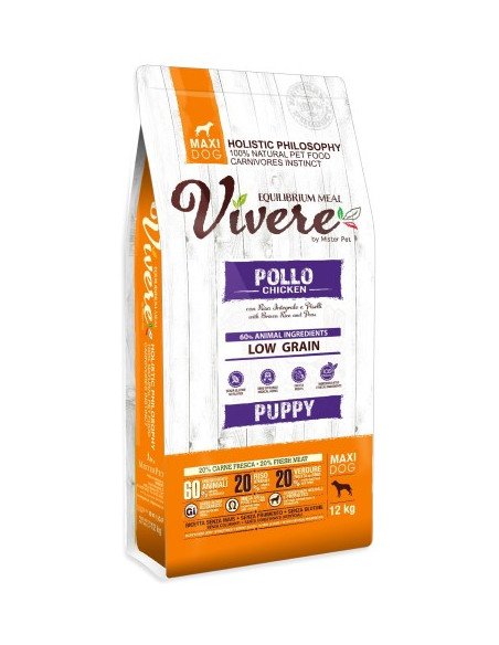 Vivere Low Grain Puppy Gluten Free Pollo Maxi 12 kg