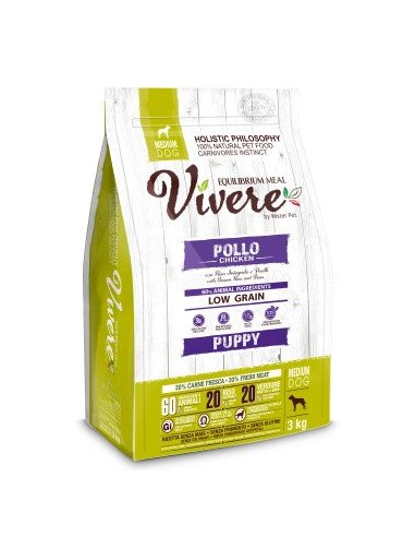 Vivere Low Grain Puppy Gluten Free Pollo Medium 3 kg