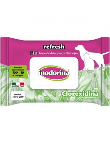 Inodorina Salviette Refresh con Clorexidina 110 pz