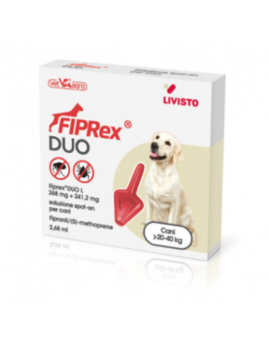Fiprex Duo Soluzione Spot-on per Cani 20-40 Kg L 1 Pipetta