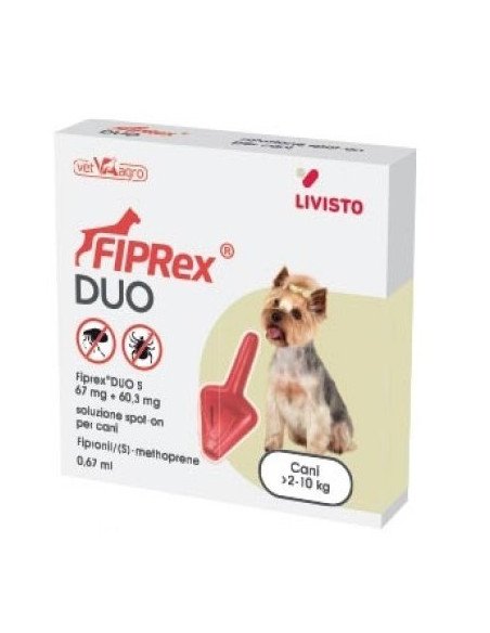 Fiprex Duo Soluzione Spot-On Tg. S 2-10 Kg 1 Pipetta