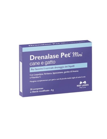 Nbf Lanes  Drenalase Pet Mini Cane e Gatto 20 Cpr 400mg