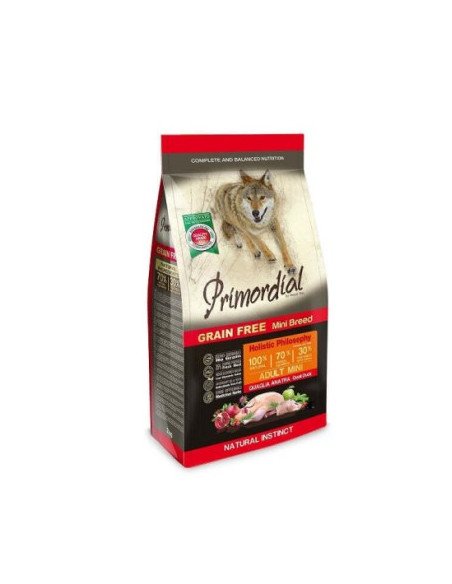 Primordial Grain Free Cane Adult Mini Anatra E Quaglia Kg 6